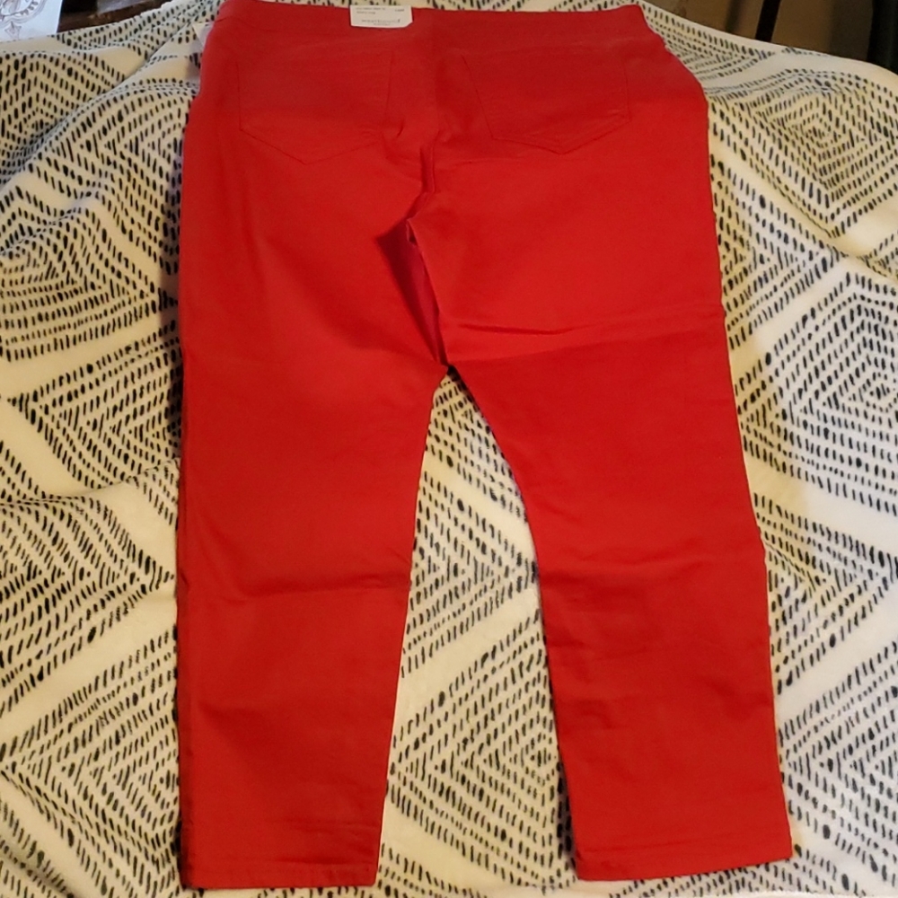 Westbound Red skinny crop pants Woman's Size 14W - Picture 10 of 12